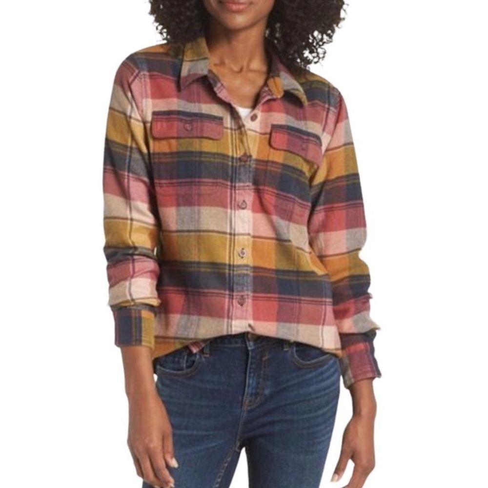 Patagonia Multicolor Plaid Button-Down Shirt (Mustard, Pink, Navy)